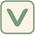 A minimalist logo icon featuring a green checkmark inside a rounded beige square with a green border, centered on a solid white background.